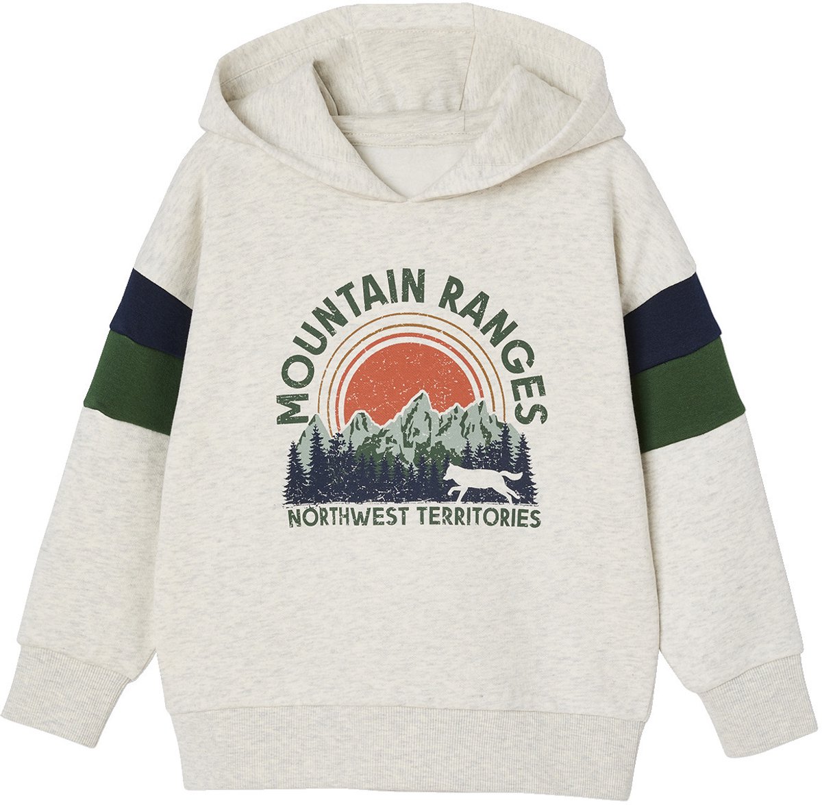 Sweat à Capuche Vertbaudet Garçon - Motif Imprimé, Manches Raglan - 73% Coton, 27% Polyester Recyclé