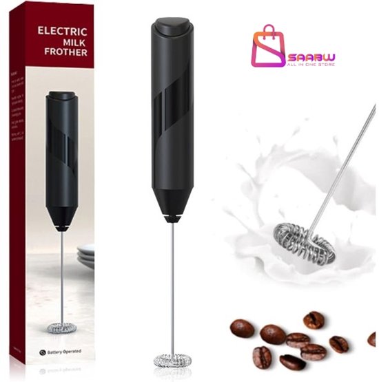 Melkopschuimer mini elektrisch zwart