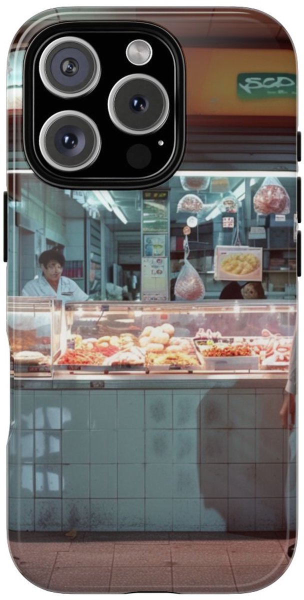 Straatvoedselkraam Tafereel – Telefoonhoesje Geschikt voor iPhone 16 Pro