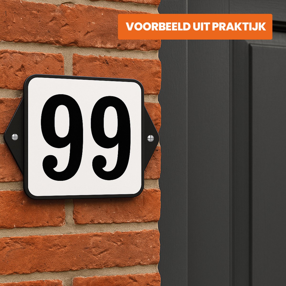 Huisnummerbord Klassiek - Nummer 95 - 14 x 11 cm - incl. bevestiging | - naambord - nummerbord - voordeur