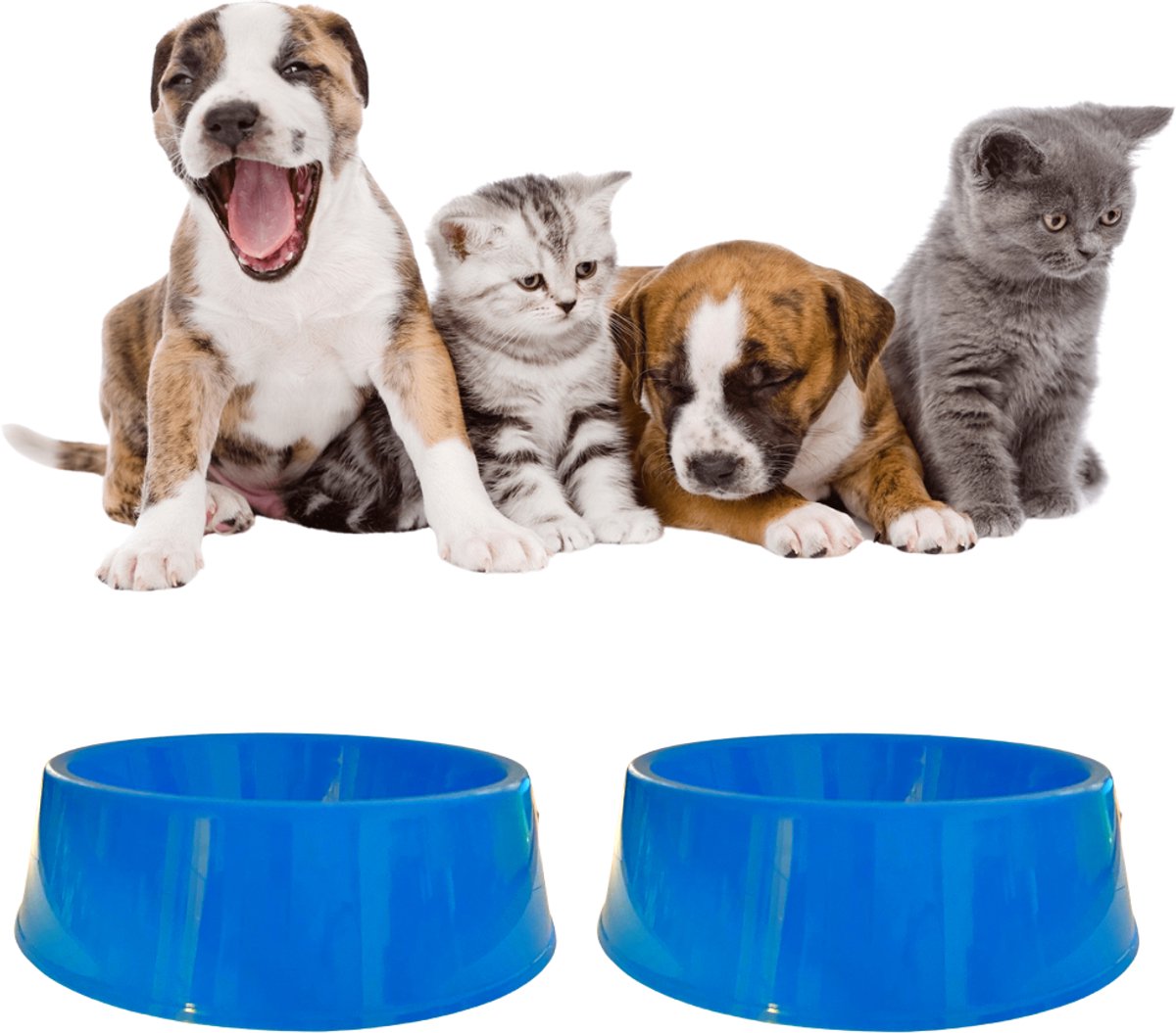 Bol.com Drinkbak 2 STUKS - Waterbak - Hond - Kat - 2 X Voerbak - 800ml inhoud - Voederbak - Honden / katten - Eten - Dubbele Eet... aanbieding