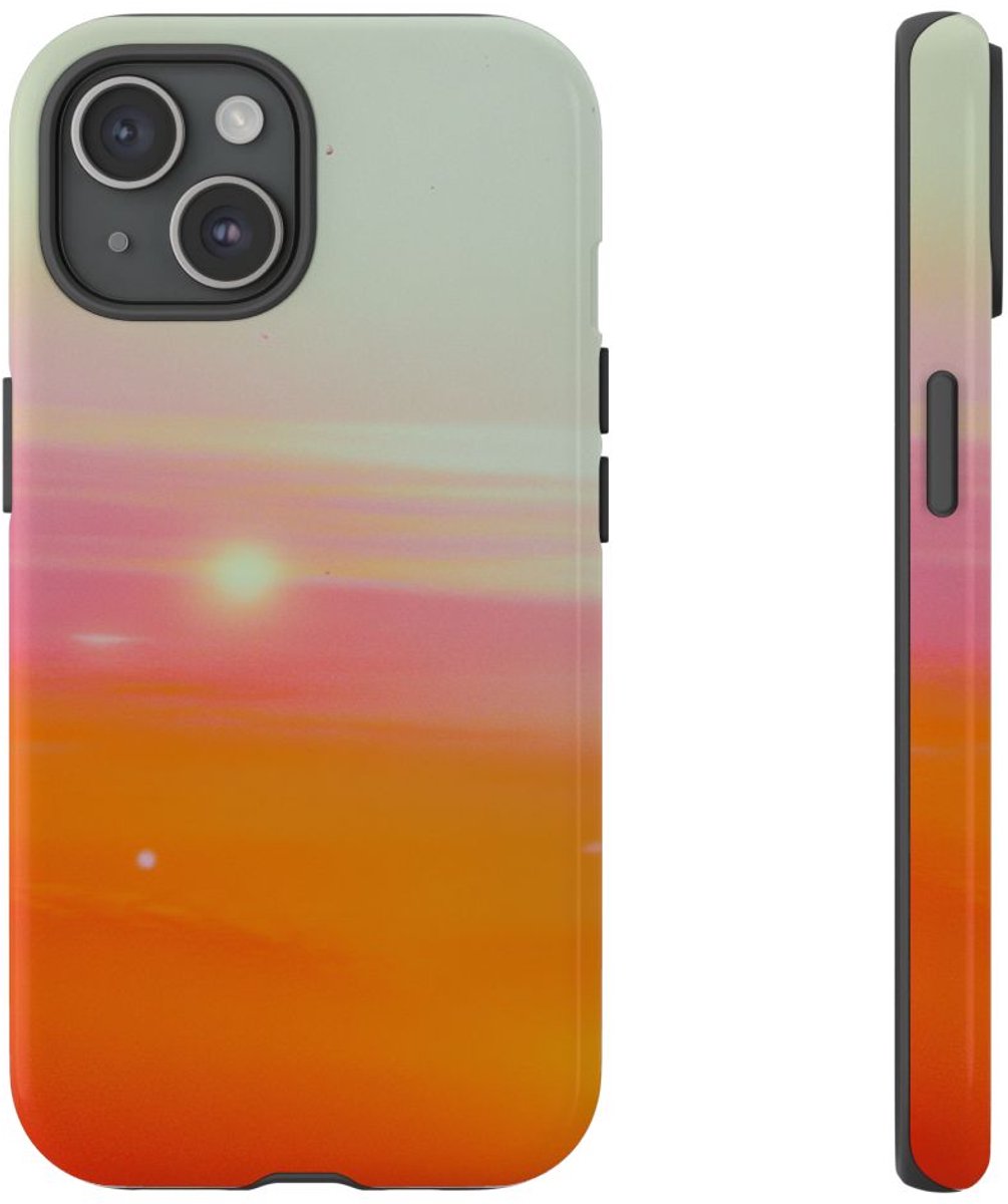 Abstracte Zonsondergang Kleuroverloop – Telefoonhoesje Geschikt voor iPhone 15