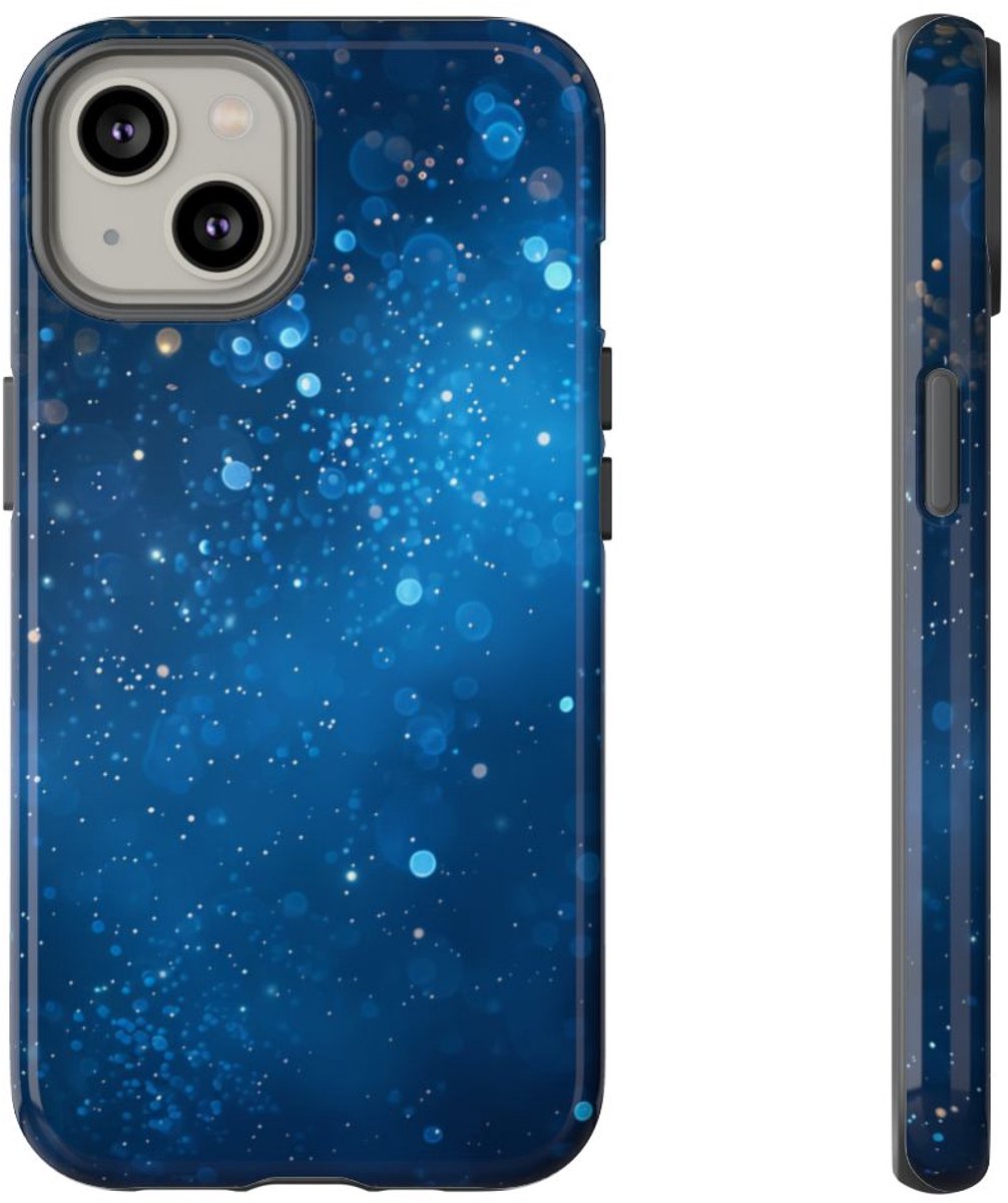 Diepblauwe Sprankelende Lichten – Telefoonhoesje Geschikt voor iPhone 14