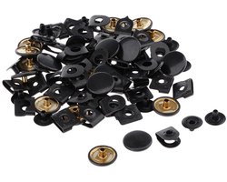 Sharplace 20 stuks broekhaken 15 mm metalen drukknopen, oogsluitingen, kleermakershaak- en oogsluitingen voor broeken, rokken, truien, naaiwerk, knutselen, kleding, jassen, jeans, zwart