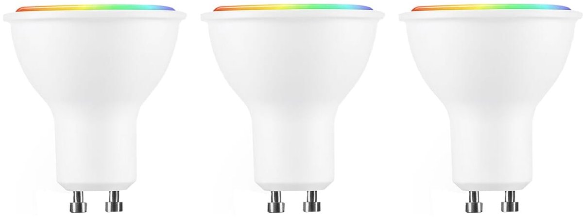 Modee Smart GU10 LED Spot 2.9W - 250lm - 4000K - RGB+W - Afstandsbediening - Vervangt 25W Gloeilamp - 3 stuks