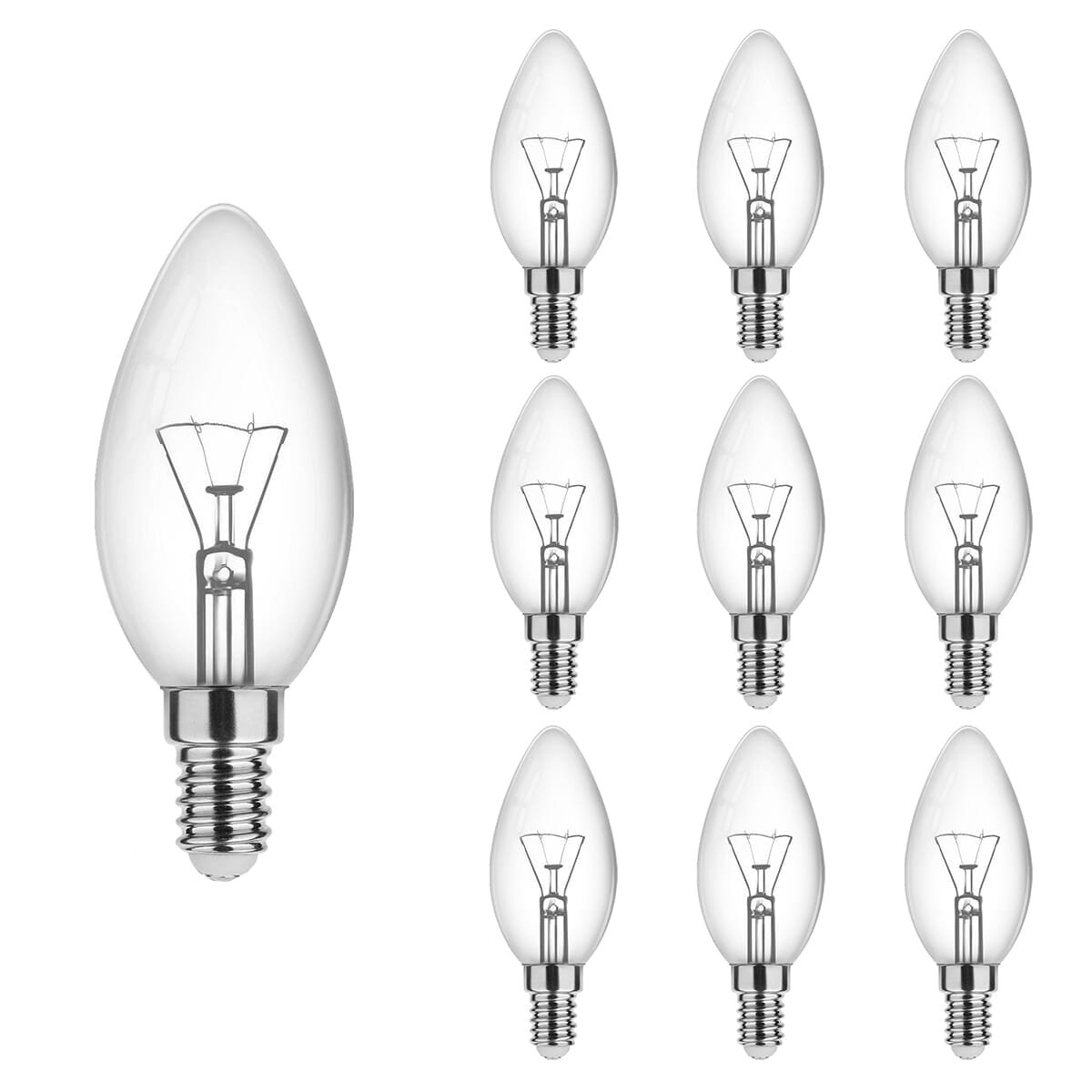 Technik E14 Gloeilamp 25W - 160lm - 2700K - Extra Warm Wit - Kaarslamp B35 - 10 stuks