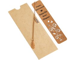 CRASPIRE Stainless Steel Reading Bookmarks with Chain 2024 Best Retirement Gifts for Women Happy Retirement Enjoy Next Chapter Flower Bookmark for Book Lover Teacher