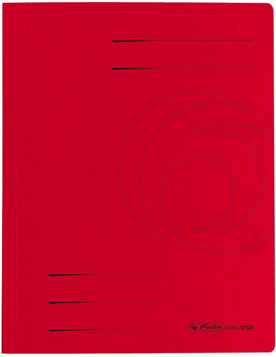 Herlitz kwaliteits A4 kartonnen ordner, gevouwen, rood, 25 stuks