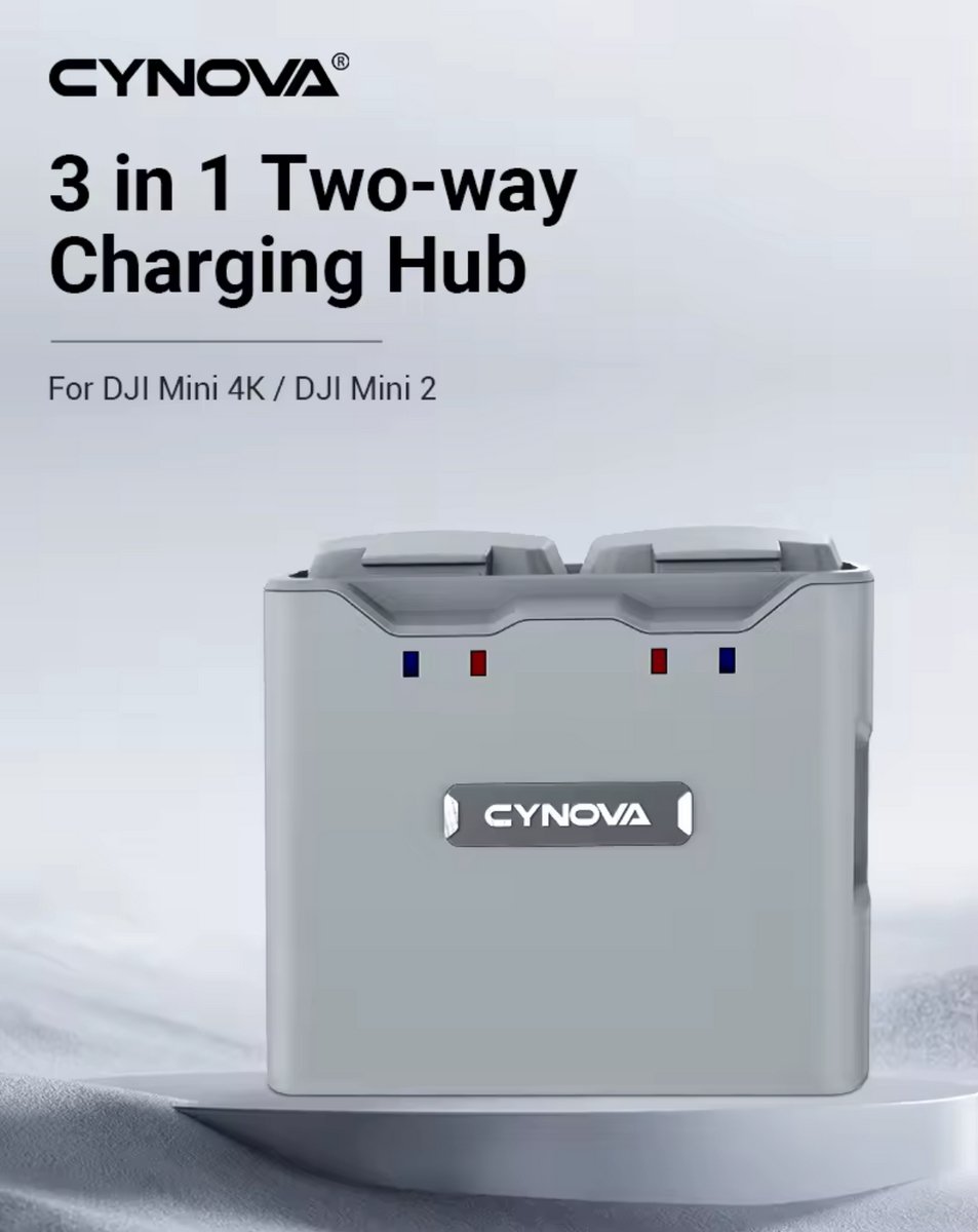 3 in 1 Two Way Charging hub voor DJI Mini 4K – 2 en 2-SE (huismerk)
