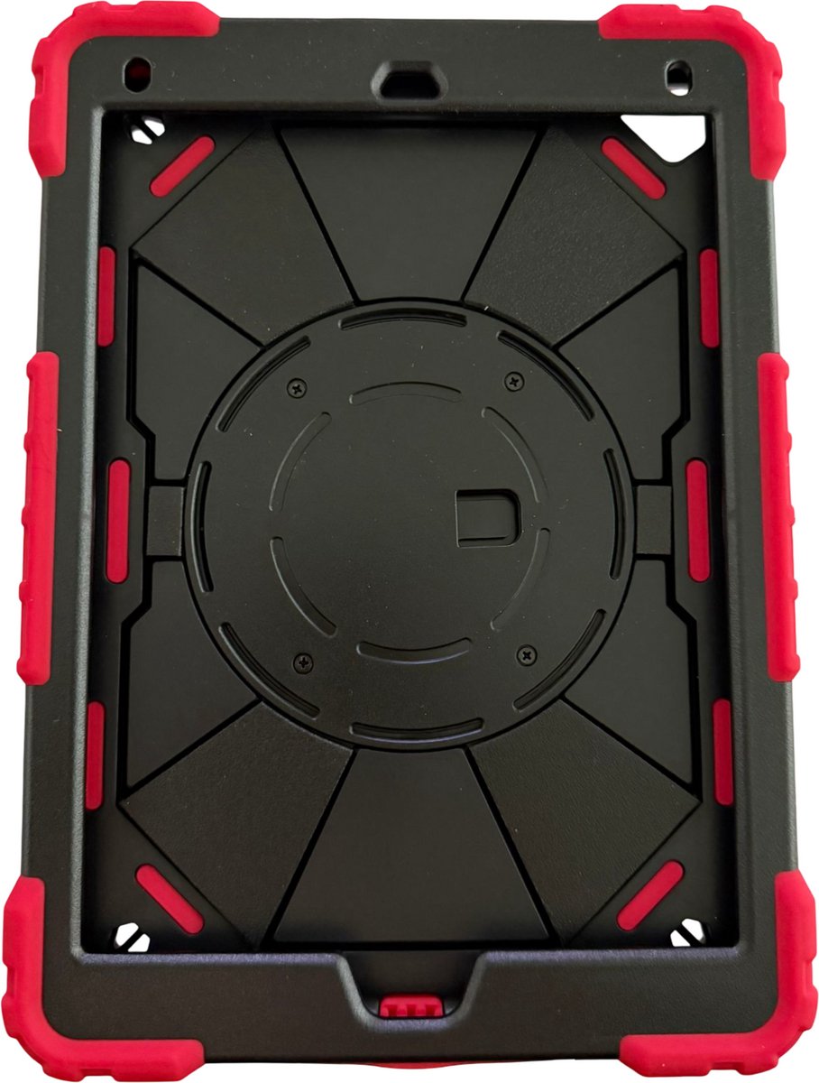 iPad 9,7 met stand en rotatie + halsband rood zwart