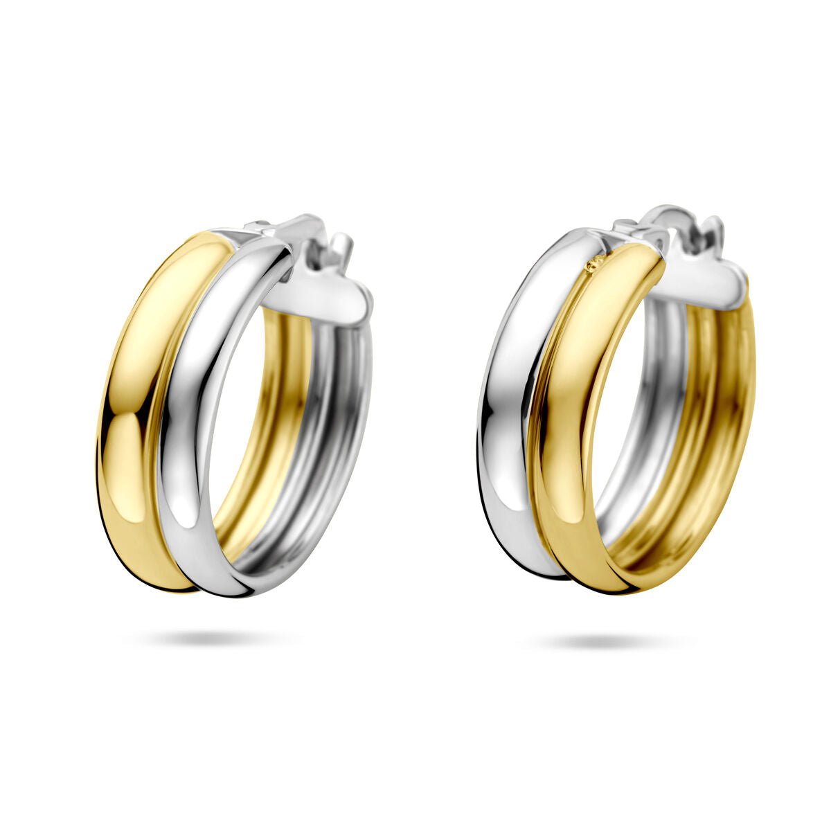 Zilveren vergulde (geel/rhodium) oorringen 18 mm 1 micron - 2200468
