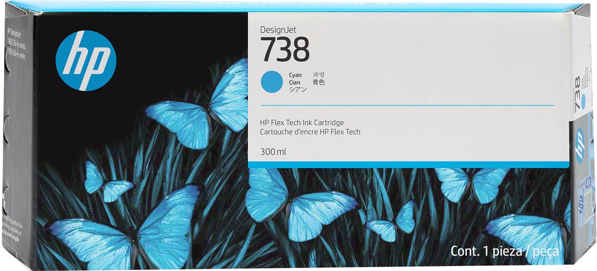 738 300 ml cyaan inktcartridge voor DesignJet