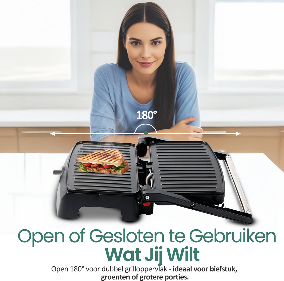 Emerio Contactgrill - Compact Tosti Apparaat thumbnail 6