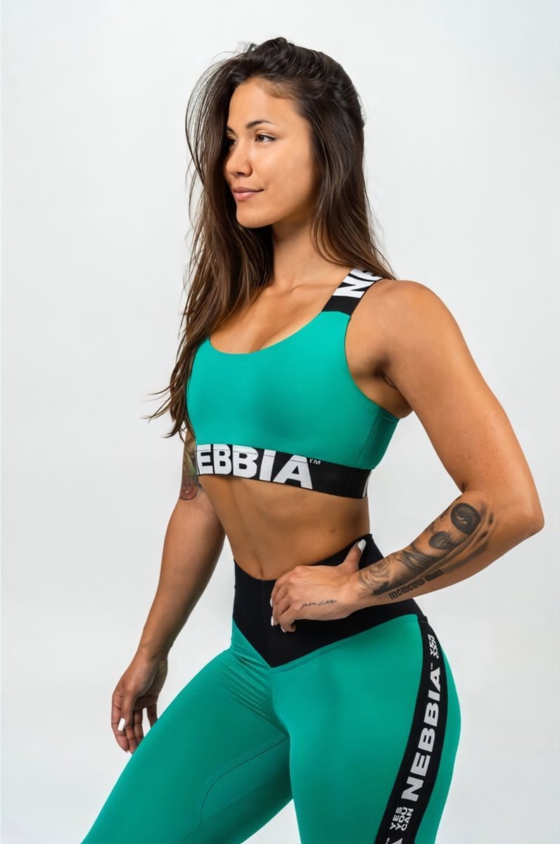 Nebbia Damen Sport-BH Sport Bh Medium Support Criss Cross Sports Bra Green 1411324 Grün-XS