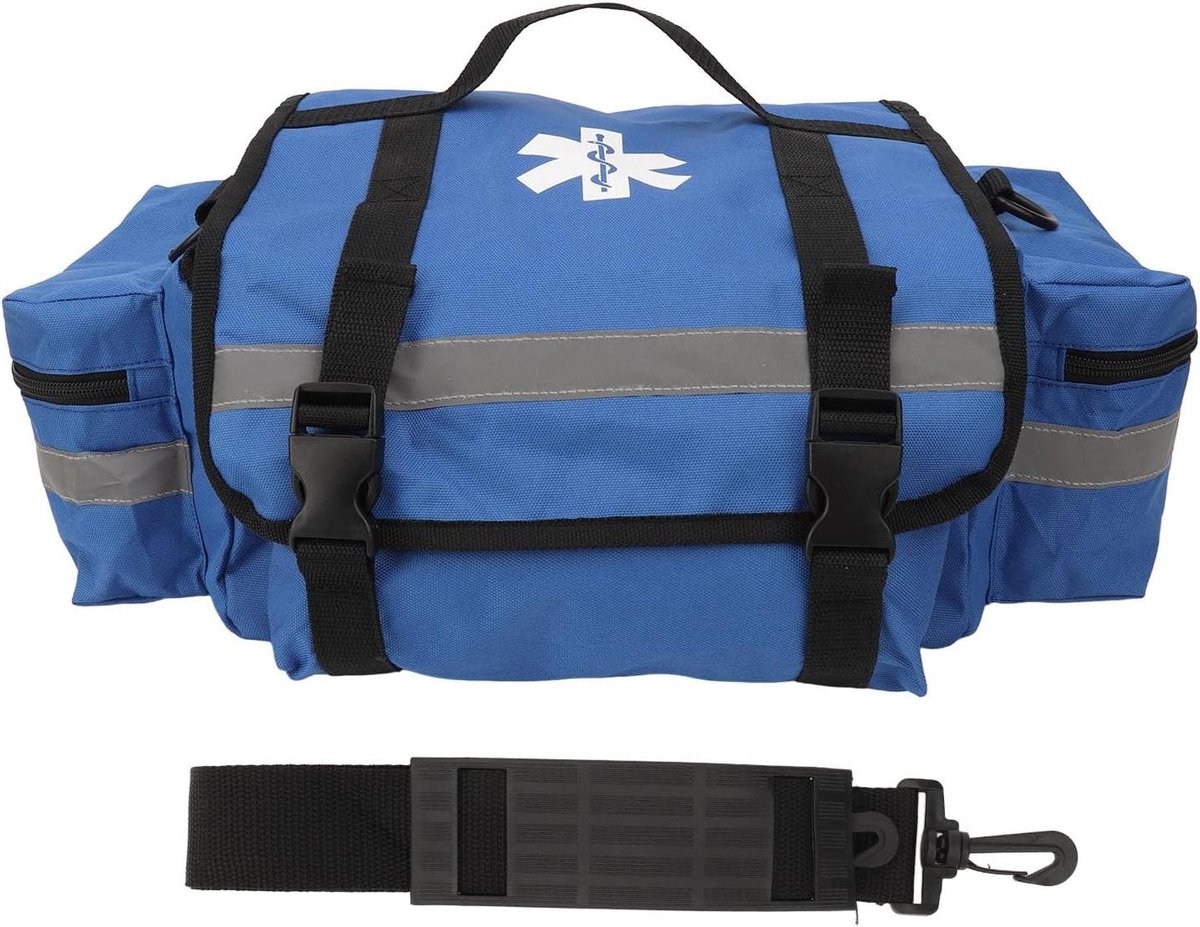 JGS Premium - Grote Capaciteit Eerstehulptas van 600D Oxford Stof in Blauw - Noodtas met Schouderband voor Noodbenodigdheden