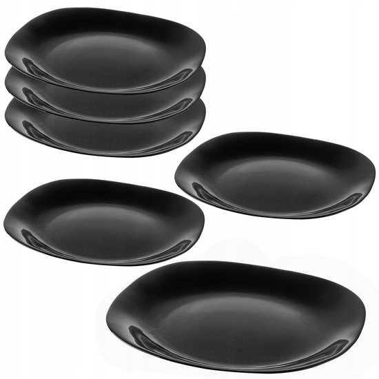 Set van 6 borden van steengoed H 30 mm Diameter 280 mm 2 Was Duitsland