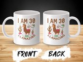 Mug Lama 30e anniversaire, mug lama-zing, cadeau humoristique pour 30e anniversaire, mug trentenaire, cadeau d'anniversaire pour elle, cadeau pour lui
