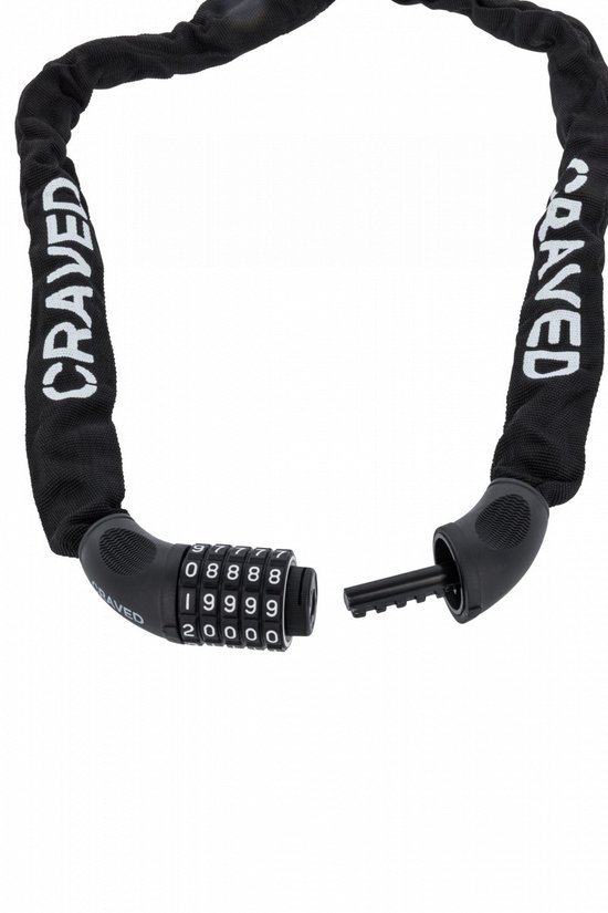 Craved Fietsslot City - Met cijferslot - 100cm - Ketting slot — afbeelding 4