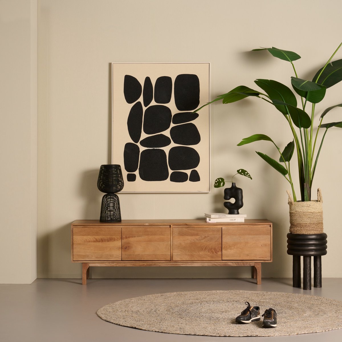 Woonexpress Tv Meubel Sines - Mangohout - Bruin - 180 x 55 x 45 cm (BxHxD)