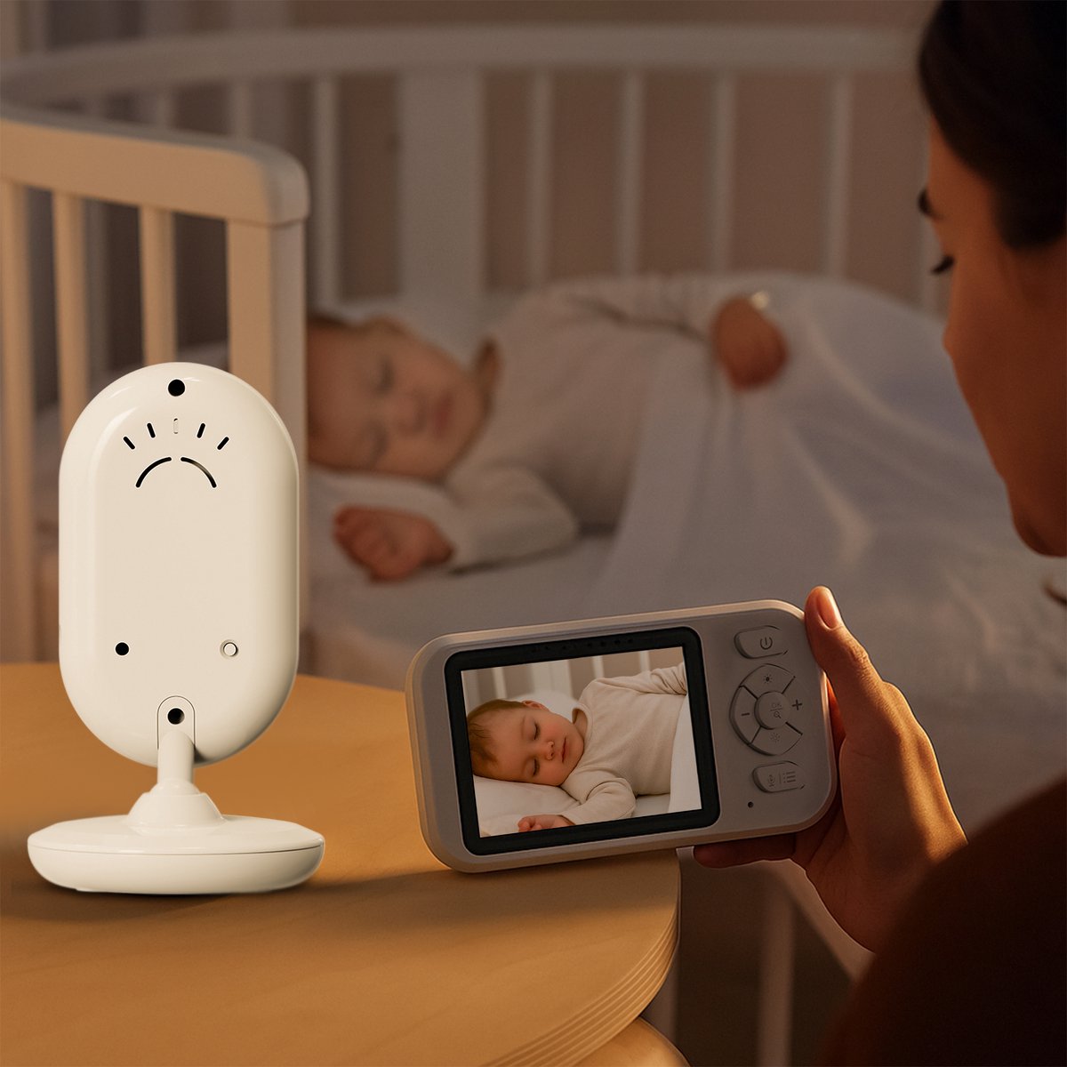 Oemmie Babyfoon - Babyfoon Met Camera - Baby Monitor - Draadloos - Nachtzicht - Praatfunctie - Tempratuurweergave - Wit — cadeau in Cadeau-ideeën - foto 3