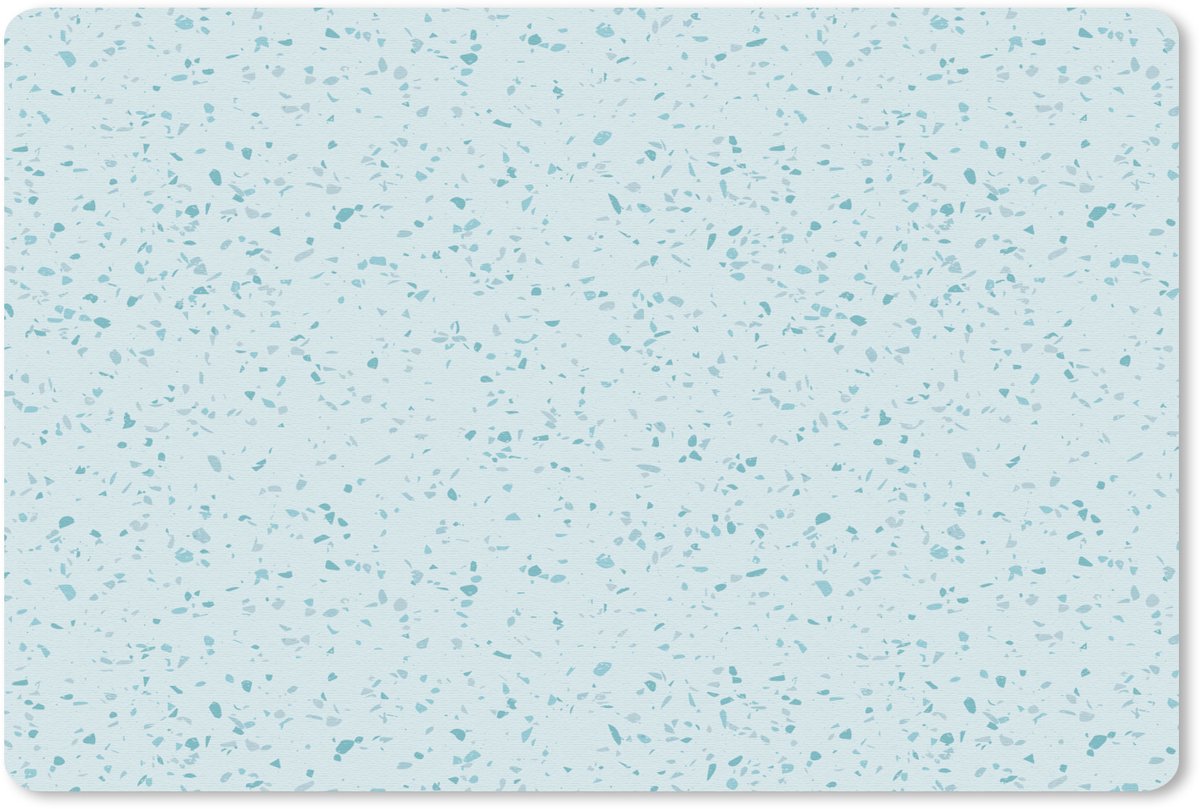 Muismat 27x18 cm - Mousepad Terrazzo - Patroon - Kleurrijk - Baby Blauw - Muismatten