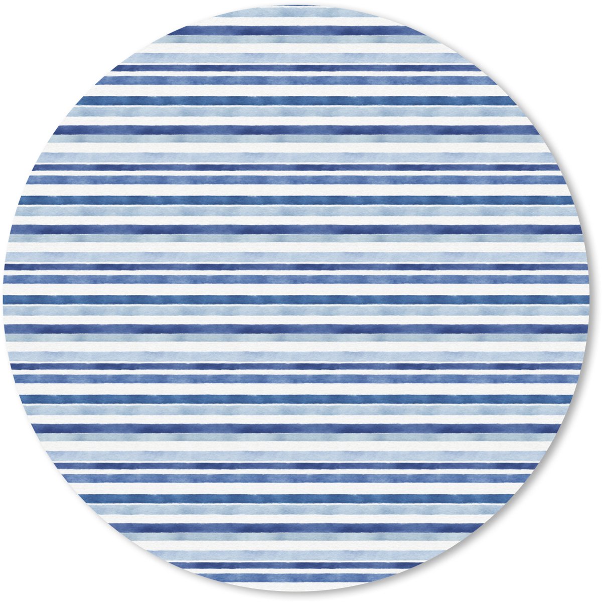 Muismat rond 30x30 cm - Mousepad Frans - Citroen - Strepen - Blauw - Ronde muismatten
