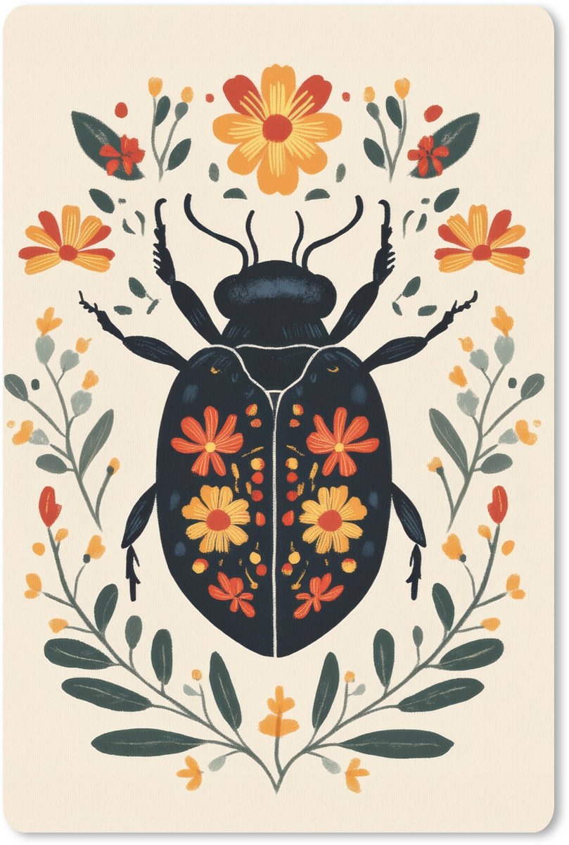 Muismat 18x27 cm - Mousepad Bloemen - Oranje - Planten - Sierlijk - Muismatten