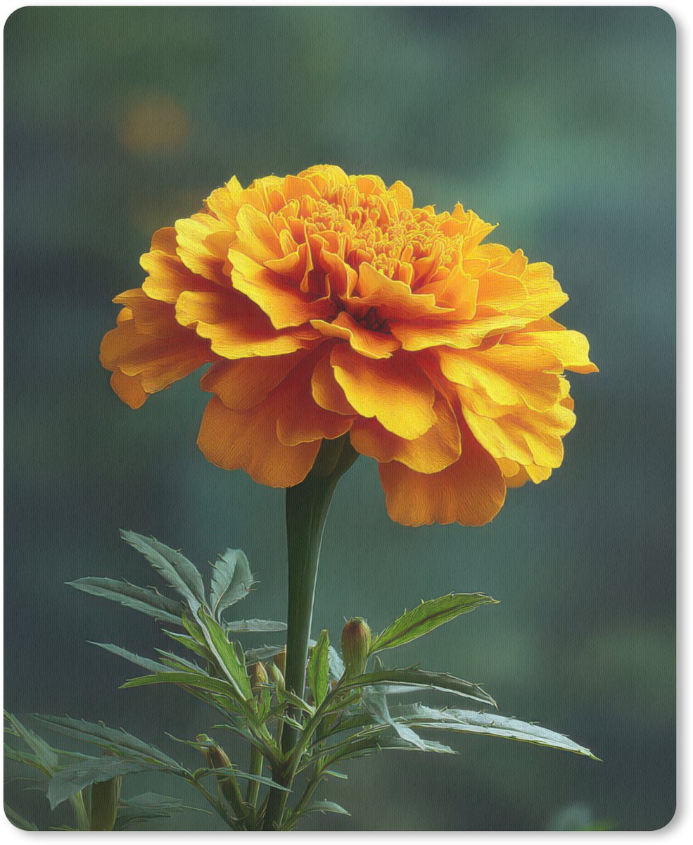 Muismat 19x23 cm - Mousepad Bloemblaadjes - Afrikaan - Oranje - Wazig - Muismatten
