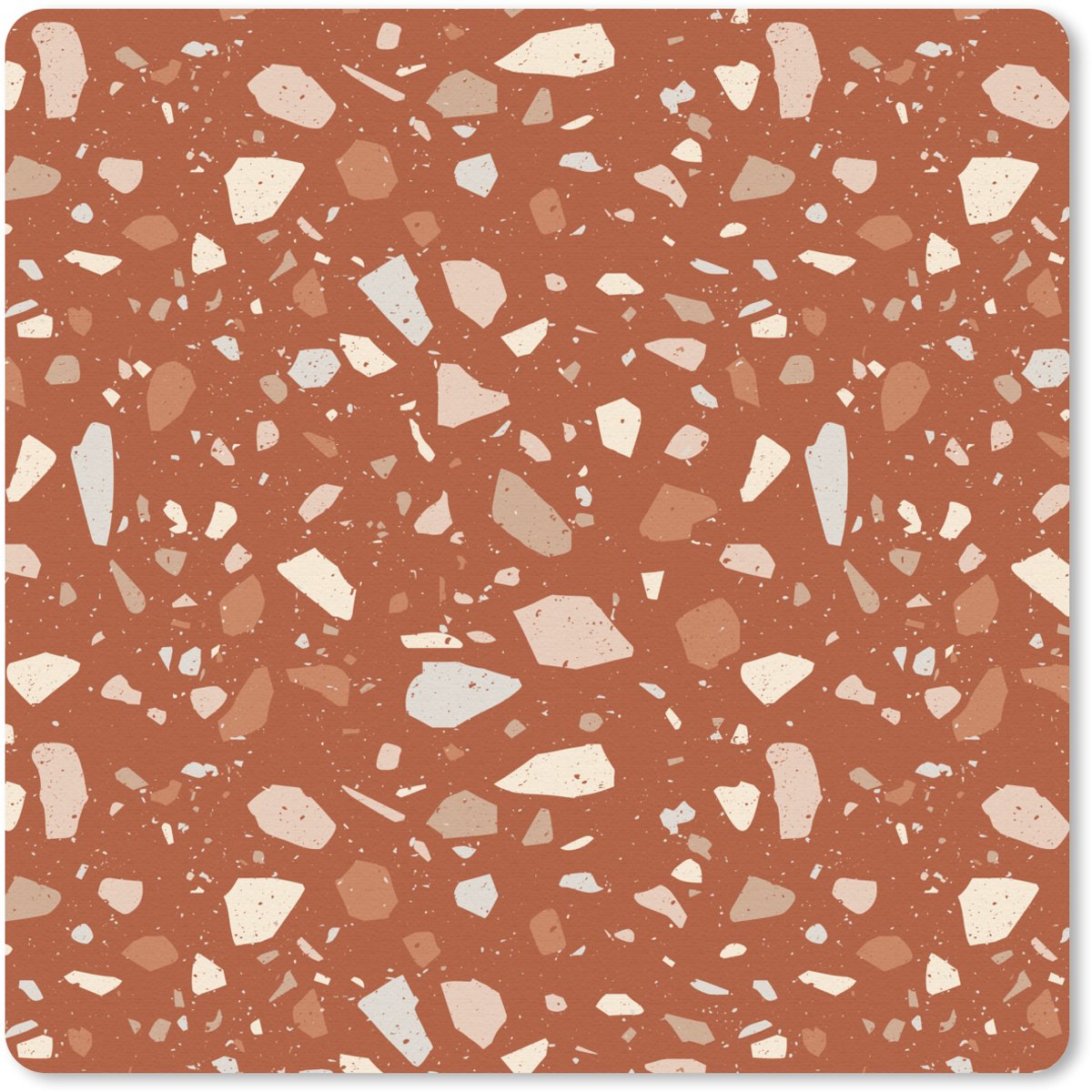Muismat 20x20 cm - Mousepad Terrazzo - Patroon - Klei - Muismatten