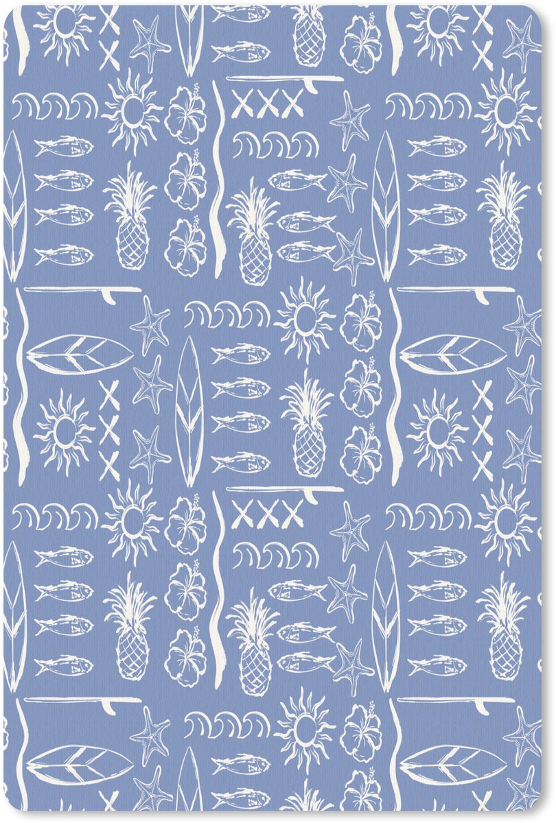 Muismat 18x27 cm - Mousepad Kust - Zee - Blauw - Wit - Muismatten