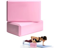 Yogablokken set van 2 - Yoga-accessoires van schuimblokken - Perfect voor pilates, stretchen en meditatie - Lichtgewicht yoga-essentials - 9 x 6 x 3 inch - rose