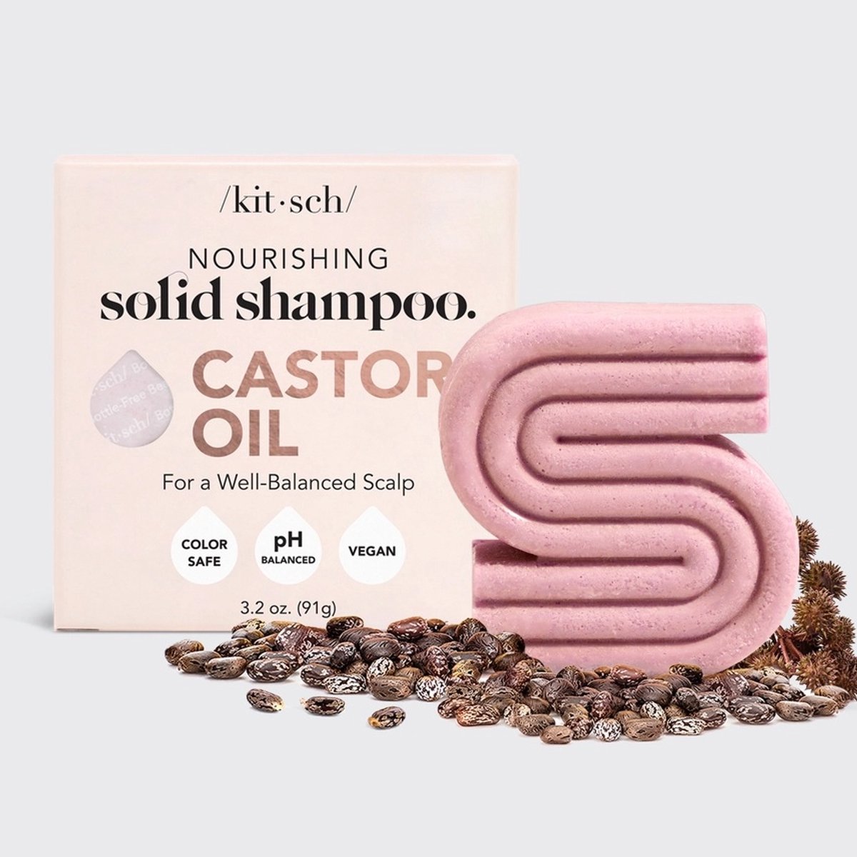 Kitsch | Shampoo bar | Castor Oil | Gevoelige hoofdhuid | Balanced scalp |Amber & Shea | 91G
