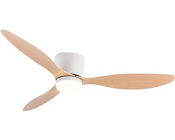 Bovista Plafondventilator - Met Verlichting - Plafond Ventilator - Met Lamp - Plafonniere Met Ventilator - Met Licht - Zwart - 105cm
