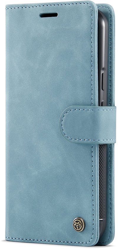 Bookcase hoesje CaseMania pour Google Pixel 9 - Aqua uni - Similicuir - Design magnétique amovible 2 en 1 - Compatible MagSafe