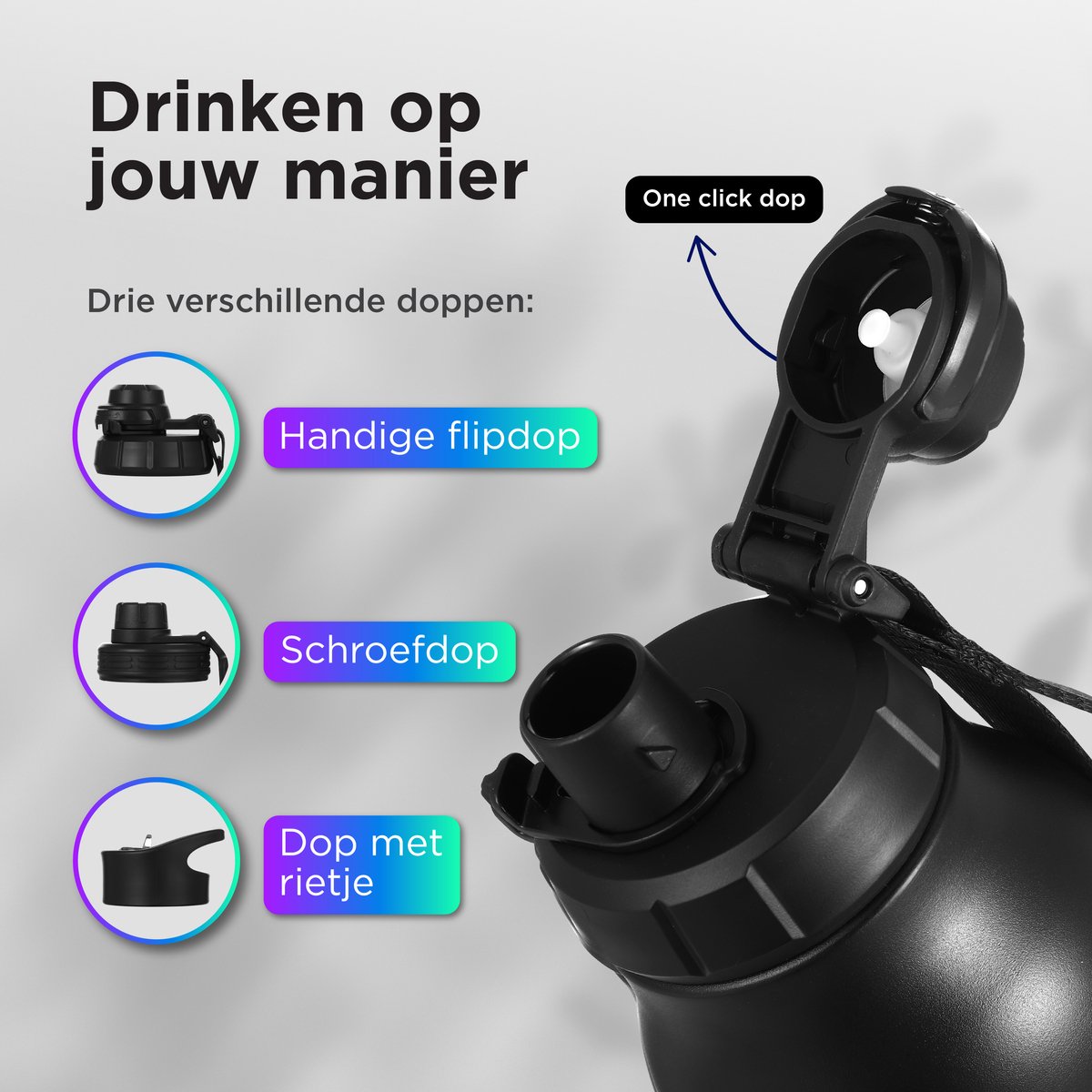 Blikkie Premium RVS 1L - driedubbel geïsoleerd, 3 doppen thumbnail 4
