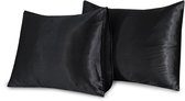 Beauty Silk - Kussenslopen - 60x70 - 2 stuks - zwart