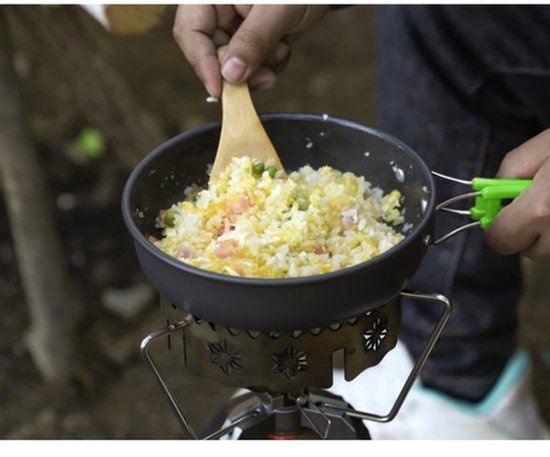 Camping Kookset 18-delig voor 2 Personen - Met Pan, Ketel, Koekenpan, Bestek, Beker & Opbergtas - Opvouwbaar & Antiaanbak - camping pannenset - campingkeuken - 50986 van Merkloos — afbeelding 4