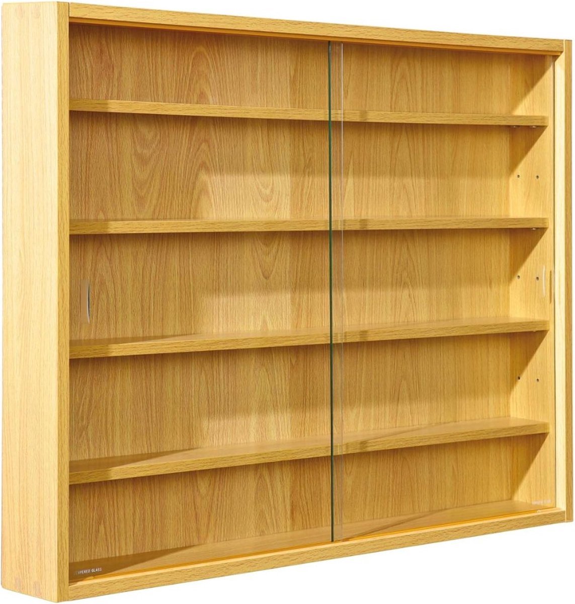 Thuys – Vitrinekast Hangend – Glazen Vit – Wandvitrine – 80 x 60 x 10cm – Bruin