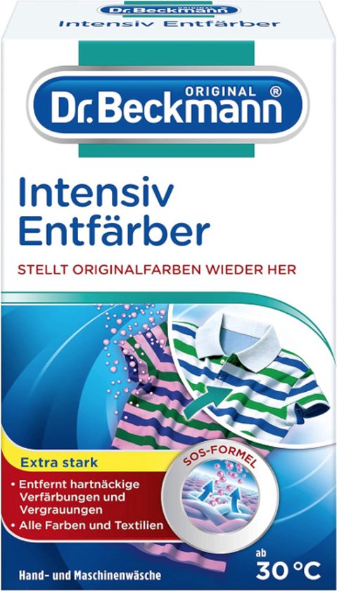 Dr. Beckmann Blanchiment intensif 3 en 1 - Blanchit les textiles blancs et colorés grand teint - 200 g