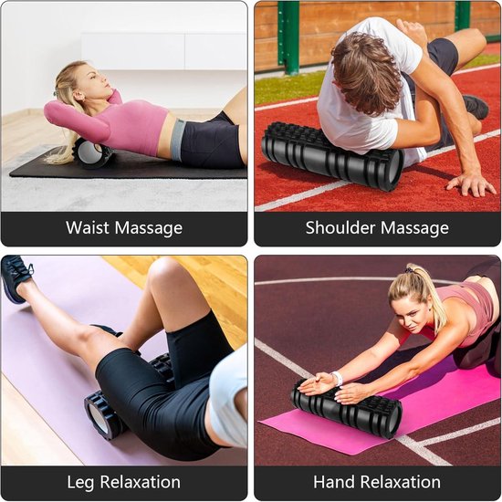 Exerz Yoga Wheel & Pilates Roller – Relieves Tension & Increases Flexibility – 33 cm x 13 cm – Black