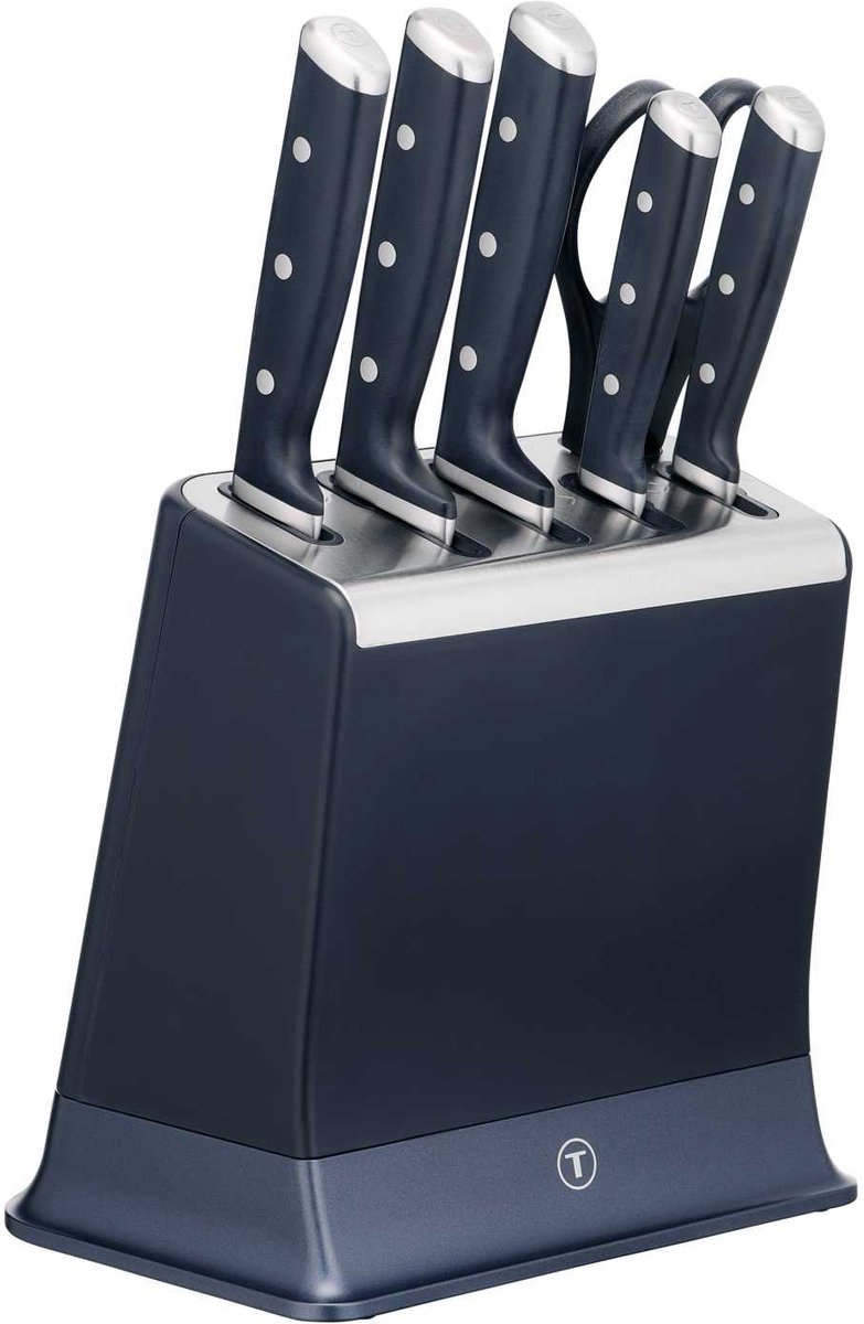 Tefal EverSharp K297S744 6-delige messenset en messenblok met geïntegreerde slijper