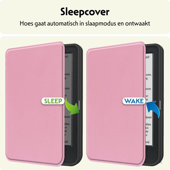 Hoesje Geschikt voor Kobo Clara Colour Hoes Bescherm Hoesje Case Sleep Cover Met Screenprotector - Hoes Geschikt voor Kobo Clara Colour Hoesje - Roze van Merkloos — afbeelding 5