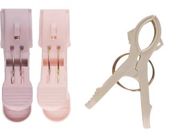 Gerimport handdoek knijpers - 3x - pastel tinten - 8 x 3 x 12 cm - kunststof