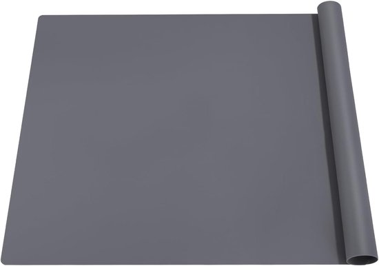Tapis en silicone 60 x 40 cm, tapis en silicone, tapis de bricolage, tapis de bricolage en silicone, tapis de peinture pour enfants, base en silicone multifonctionnelle antiadhésive et antidérapante, set de table, set de table, gris