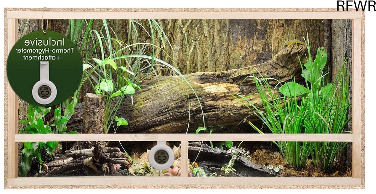 RFWR® Terrarium voor reptielen en amfibieën met optimal ventilatie - 120 x 60 x 60 cm