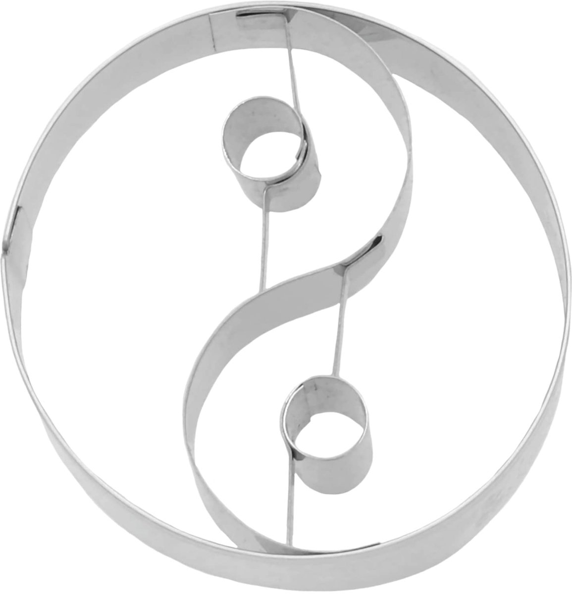 Birkmann, Ying Yang koekjesvorm, voor het uitsteken en decoreren van koekjes, marsepein en fondant, roestvrij staal, vaatwasserbestendig, 6 cm, zilver
