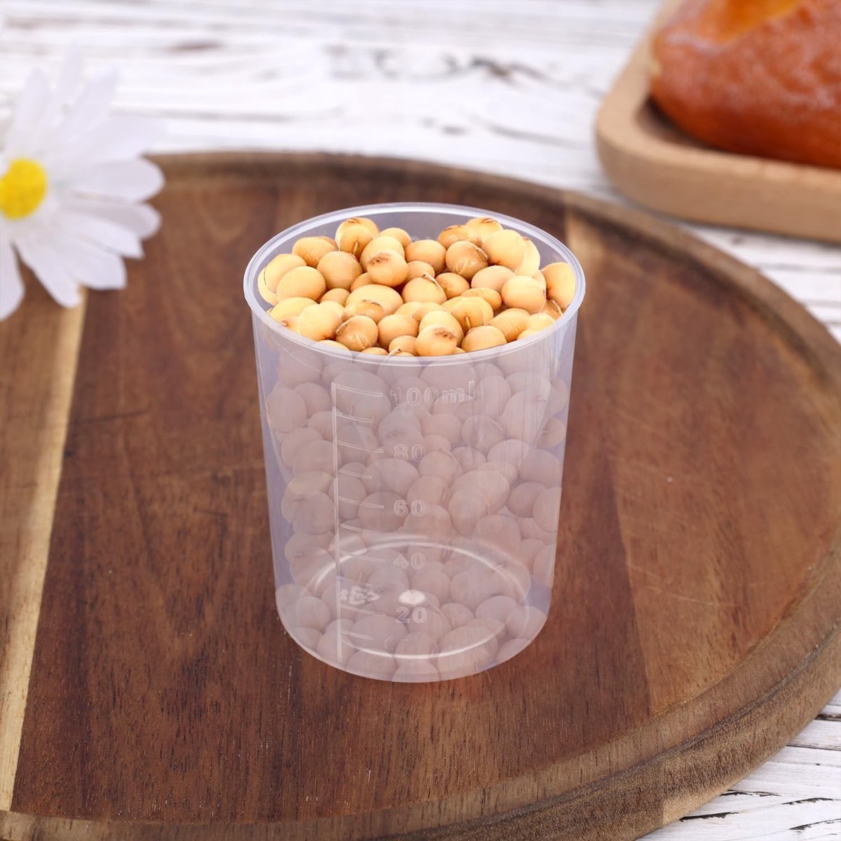 3Pcs Rice Measuring Cups for Rice Cooker - 100ml Transparent Plastic Washing Cup - Kitchen Dry and Liquid Ingredients Measuring thumbnail 3