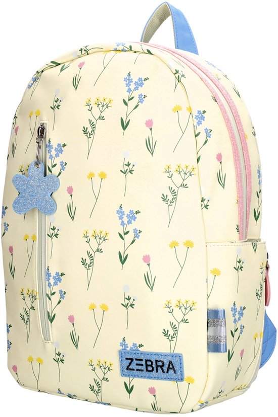Zebra Trends Saar Rugzak - Rugtas - Schooltas - Meisjes - Kinderen - Crème bloemen