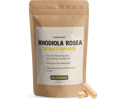 Cupplement Rhodiola Rosea Capsules 500 mg 60 Vegan Capsules - 3% Rosavins – Natuurlijke Adaptogeen voor Focus, Energie & Stress – Laboratoriumgetest – Past Door Brievenbus – Geen Poeder – Rozewortel – Nootropic Superfood Supplement – 30 Dagen