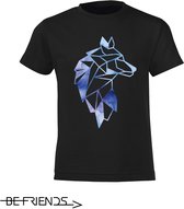 T-shirt Be Friends - Imprimé loup - Enfants - Zwart - Taille 11-12 ans